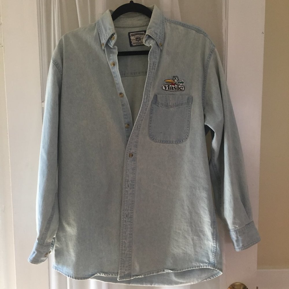 Lee Denim Shirt with vlasic pickle patch